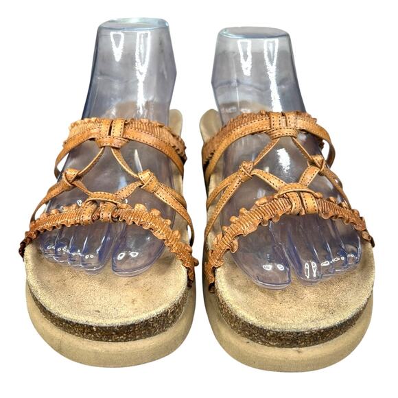 Mephisto Women’s Brown Leather Strappy Slide Sandal Size 37 US 7 - Picture 7 of 12